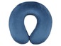 Blaues Nackenkissen zum Reisen.