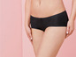 Schwarze Unterhose mit Spitze.