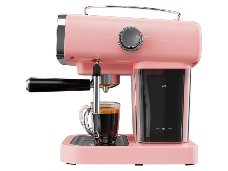 Gehe zu Vollbildansicht: SILVERCREST® KITCHEN TOOLS Espressomaschine rosa »SEM 1050 A1«, mit Siebträger - Bild 4