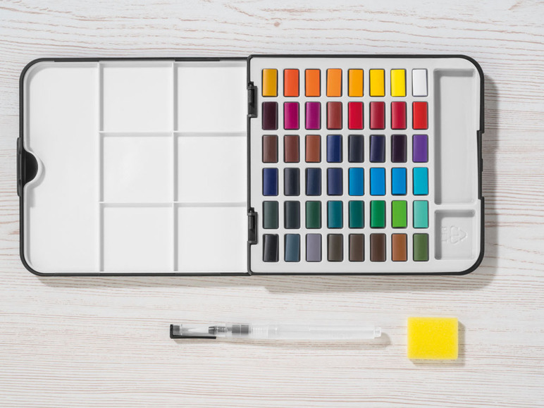 Gehe zu Vollbildansicht: CRELANDO® Farbkasten Aquarell, mit 48 Farben - Bild 5