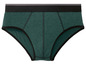 Grüne Unterhose mit schwarzem Bund.
