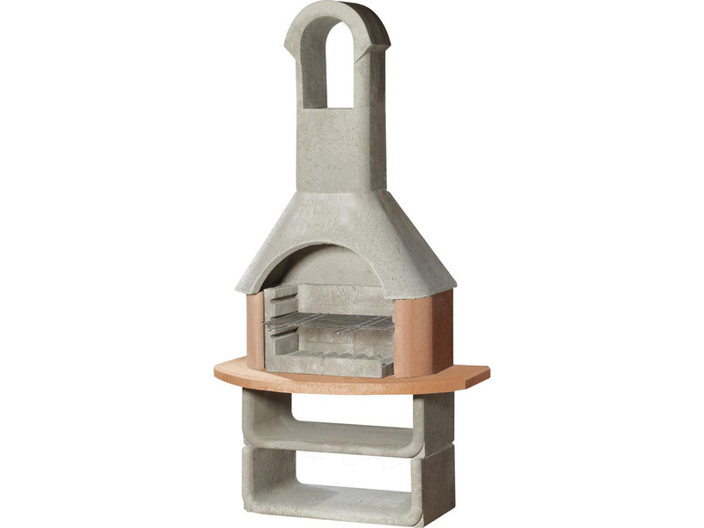 buschbeck Grillkamin »Korfu«, aus Stahlbeton, 3-fach verstellbare Grillhöhe, 2 Ablagefächer | Holzkohlegrills