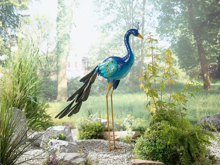 Gehe zu Vollbildansicht: MELINERA® Gartendeko Vogel, mit korrosionsbeständiger Lackierung, 2 Erdspieße - Bild 8