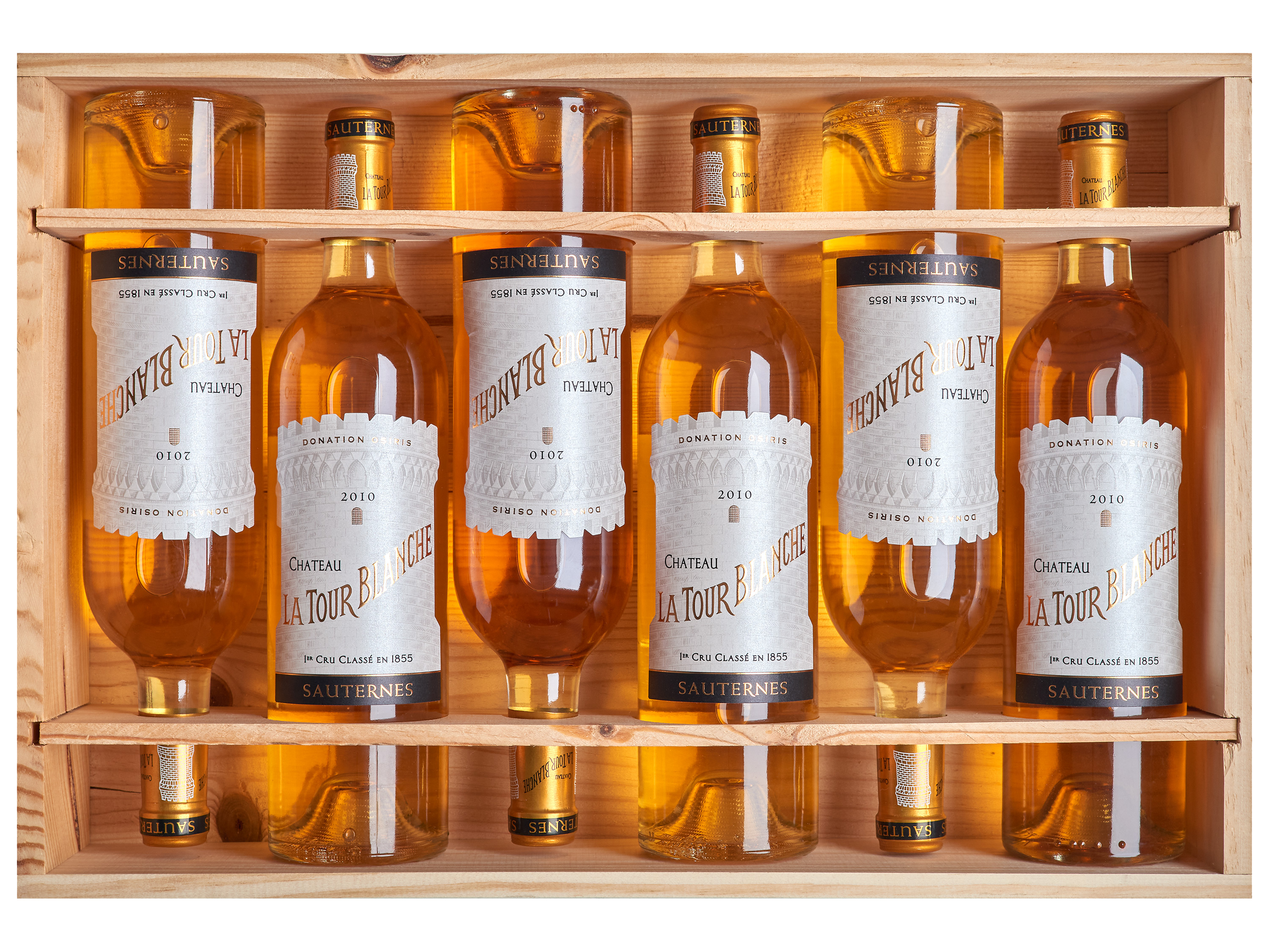 6 x 0,75-l-Flasche Château La Tour Blanche Sauternes AOC süß, Süßwein 2010 - Original-Holzkiste – Bild 2 von 4