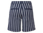 Blaue Shorts mit weißen Streifen.