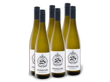 6 x 0,75-l-Flasche Weinpaket Weingut Steitz vom Donnersberg Grauburgunder QbA trocken, Weißwein