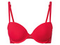 Ein roter BH mit Spitzendetails.