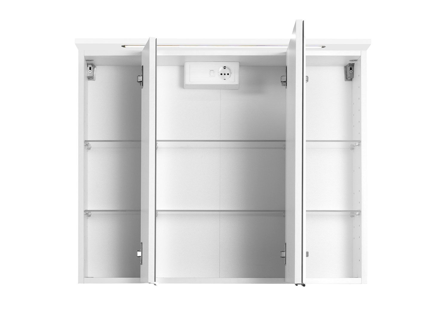HELD Bologna 3D Spiegelschrank 60/70/80/90/100cm (LED Einbauleuchte, Weiß, 80 cm) – Bild 2 von 4