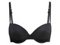 Ein schwarzer BH mit glatten Cups.