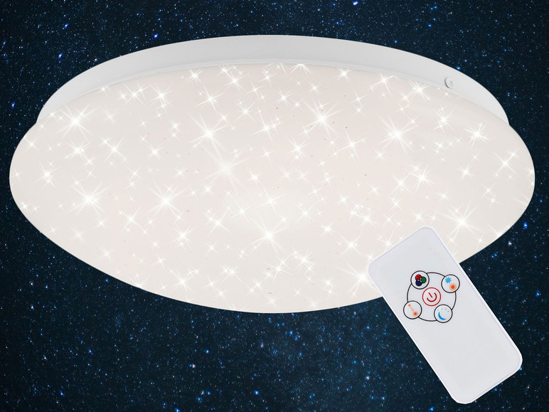 Gehe zu Vollbildansicht: Briloner LED Deckenleuchte mit Sternendekor, dimmbar, RGBWFarbwechsel, Ø26cm - Bild 3