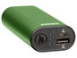 Eine grüne Zippo Powerbank mit USB-Anschlüssen.
