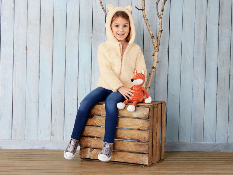 Gehe zu Vollbildansicht: LUPILU® Kleinkinder Plüschjacke Mädchen, mit Eingrifftaschen, Reißverschluss mit Kinnschutz - Bild 10