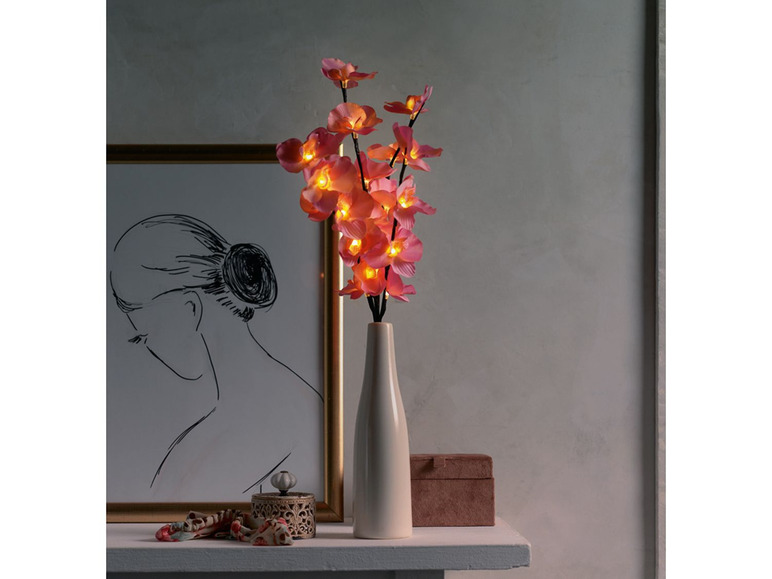 Gehe zu Vollbildansicht: MELINERA® Vase, mit Frühlingszweig und LED-Beleuchtung, Batteriebetrieb, aus Keramik - Bild 10