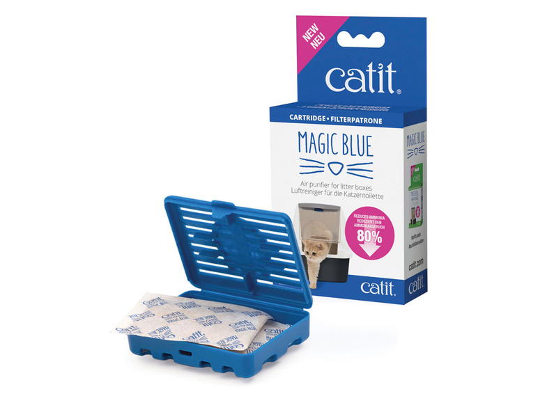 Catit Magic Blue Luftreiniger für Katzentoiletten.