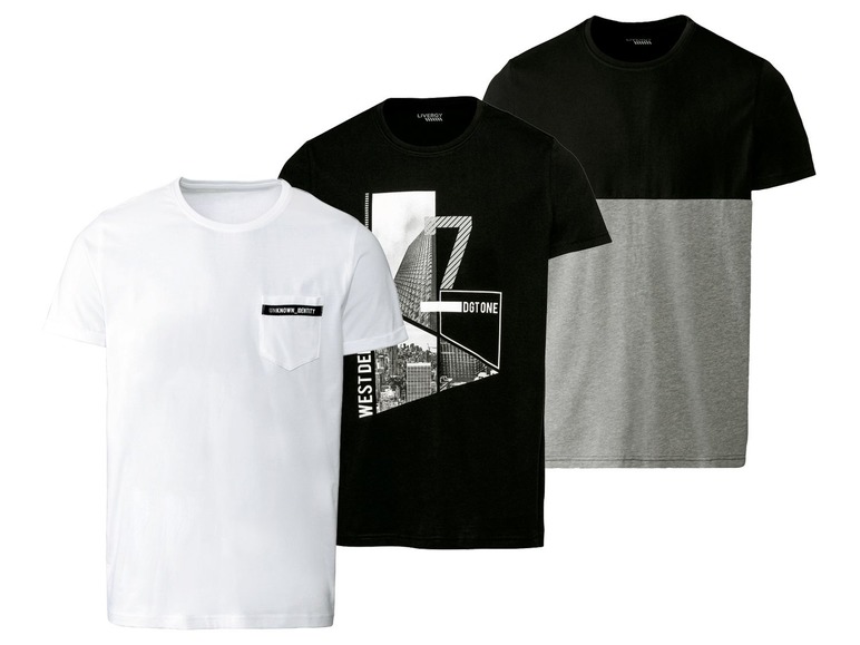Gehe zu Vollbildansicht: LIVERGY® T-Shirt Herren, aus reiner Baumwolle - Bild 1