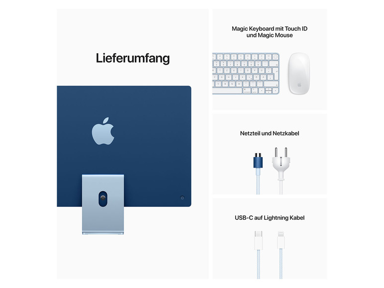 Gehe zu Vollbildansicht: Apple iMac 24 Zoll Blue / 8C CPU / 7C-8C GPU / 8GB / 256GB - 512 GB - Bild 5