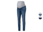 Schwangerschaftsjeans in blauer Denim mit grauem Bund