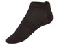 Schwarze, niedrige Socken mit geripptem Muster.