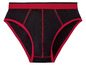 Schwarze Unterwäsche mit rotem Saum
