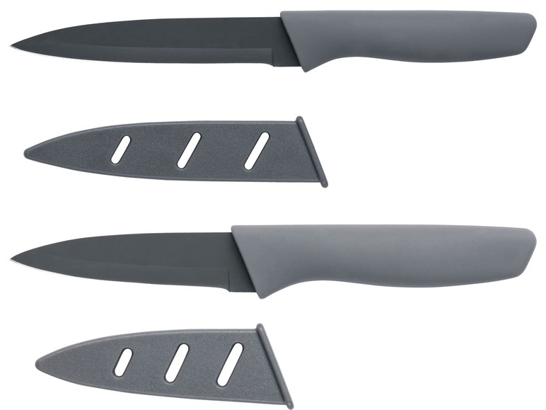 Gehe zu Vollbildansicht: ERNESTO® Kushino-Messer, 2-teilig, inklusive Klingenschutzhüllen, mit Antihaftbeschichtung - Bild 3