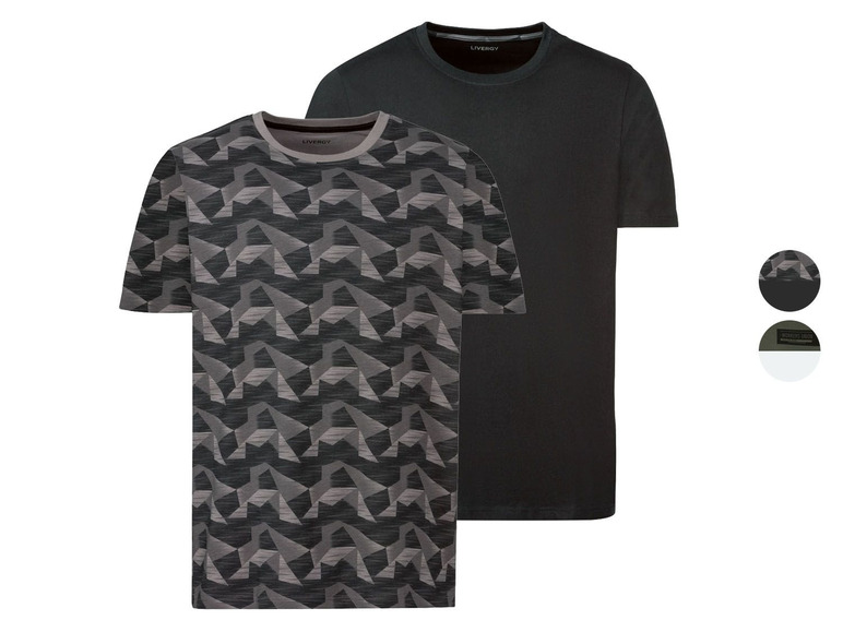 Gehe zu Vollbildansicht: LIVERGY® T-Shirt Herren, 2 Stück, mit Rundhalsausschnitt - Bild 1