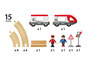 Brio Zug, Holzschienen, 2 Figuren und Zubehör.