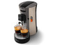 Philips Senseo Kaffeemaschine mit zwei Tassen Kaffee.