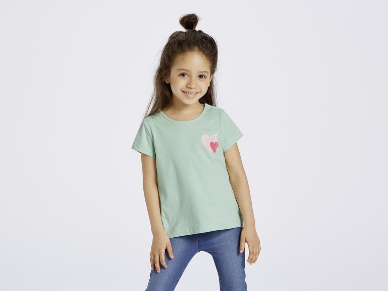 Gehe zu Vollbildansicht: LUPILU® T-Shirts Mädchen, 4 Stück, hoher Bio-Baumwollanteil, mit Schulterknöpfung - Bild 15