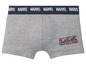 Graue Boxershorts mit Marvel-Logo.