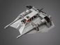 Ein detailliertes Modell eines Star Wars Snowspeeders.