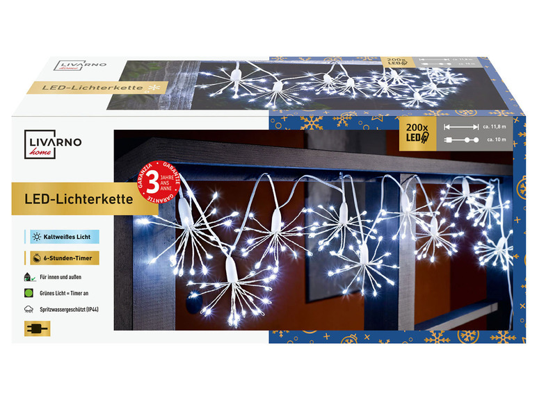 Gehe zu Vollbildansicht: LIVARNO home Lichterkette Dandelion, mit 200 LEDs - Bild 17