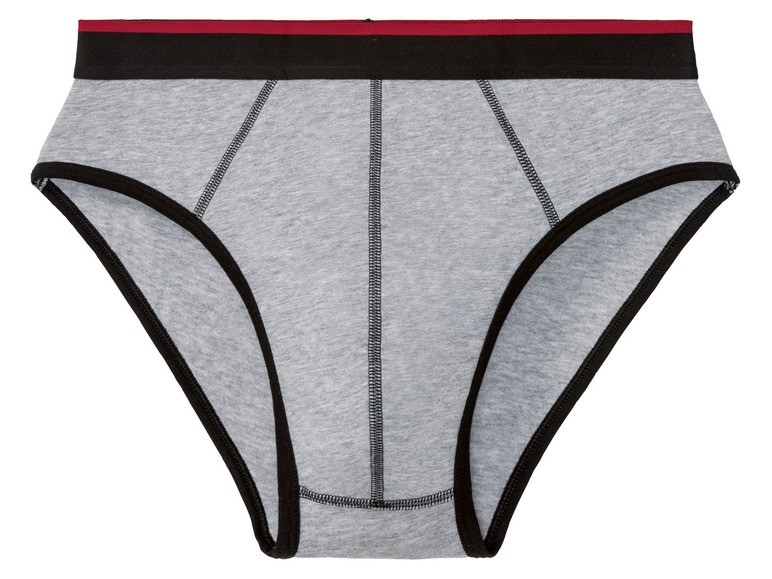 Graue Unterhose mit schwarzem Bund.