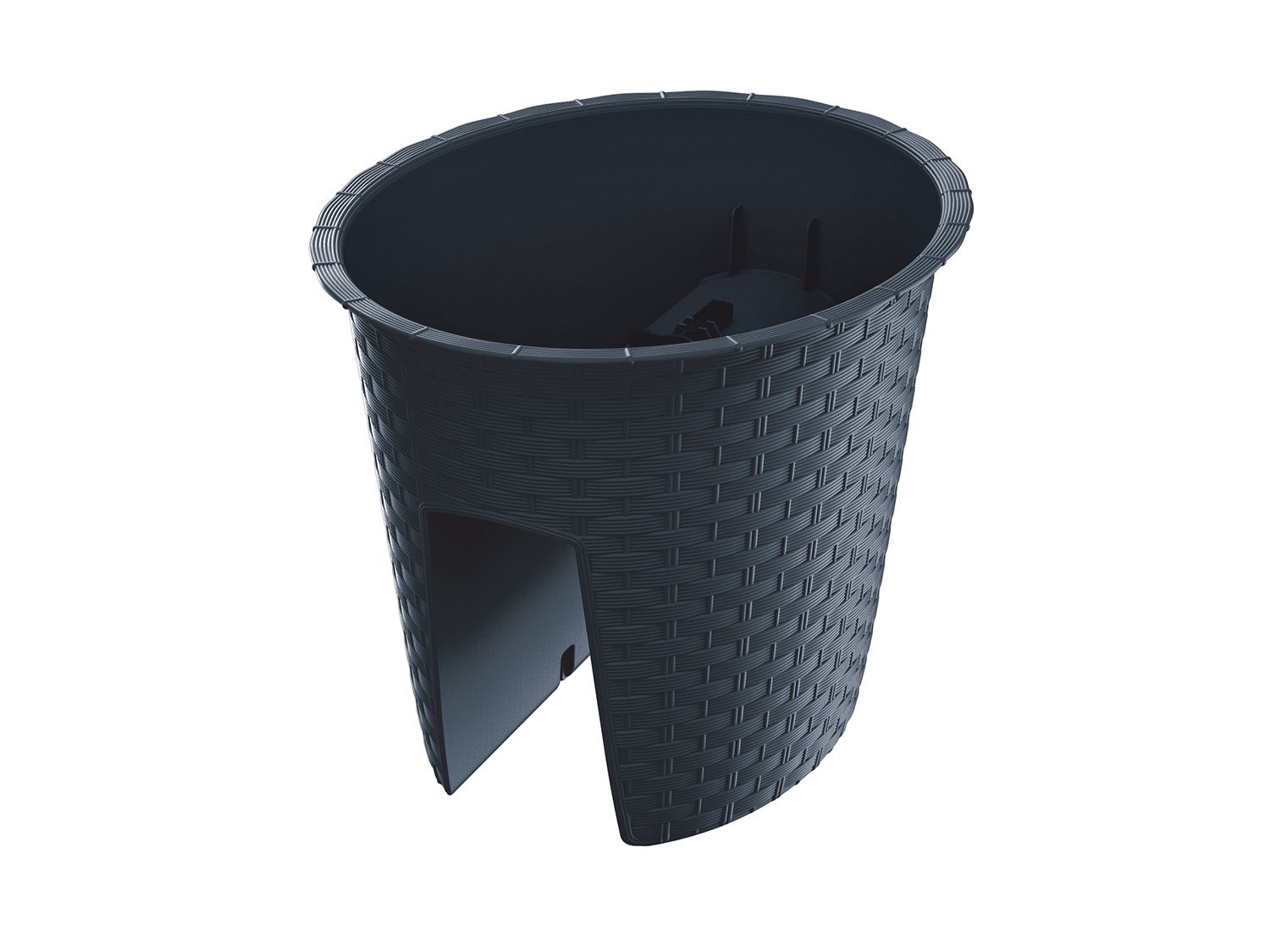 PROSPERPLAST Geländertopf Ratolla Railing 3-er Set (Oval, Anthrazit, 298x242x225 mm) – Bild 2 von 2