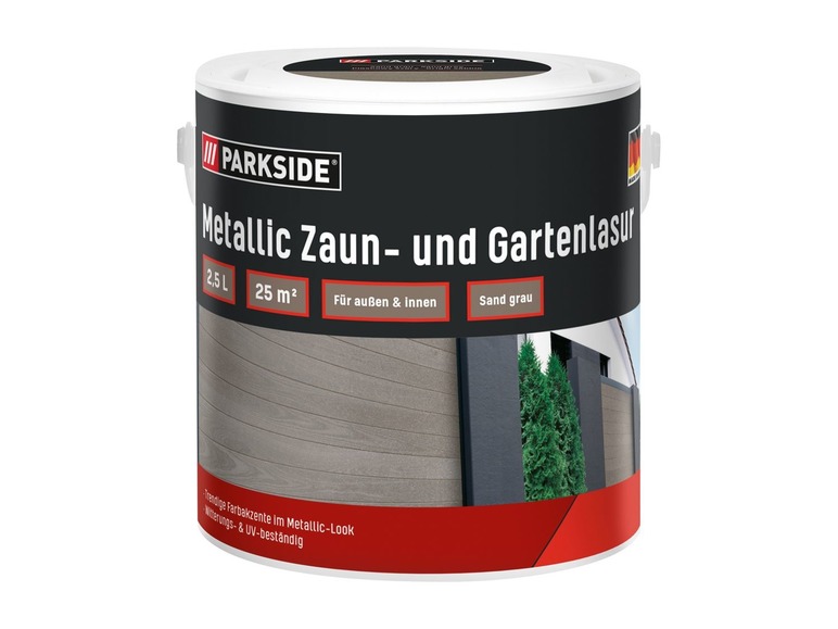 Gehe zu Vollbildansicht: PARKSIDE® Metallic Zaun-/Gartenlasur, 2,5 l , für Holz, witterungsbeständig, UV-beständig - Bild 5