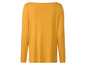 Ein gelbes Langarmshirt mit Rundhalsausschnitt.