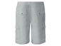 Graue Leinen-Cargo-Shorts