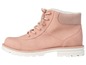 Rosa Schnürboots mit weißer Sohle.