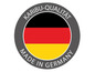Logo mit der deutschen Flagge und dem Text 'Karibu-Qualität Made in Germany'.