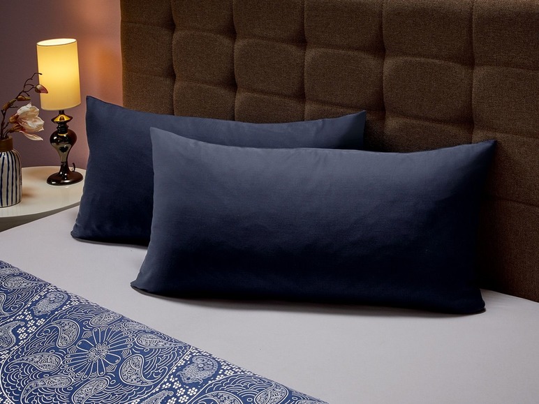 Gehe zu Vollbildansicht: MERADISO® Satin Kissenbezug, 2 Stück, 40 x 80 cm, mit Reißverschluss, aus reiner Baumwolle - Bild 13