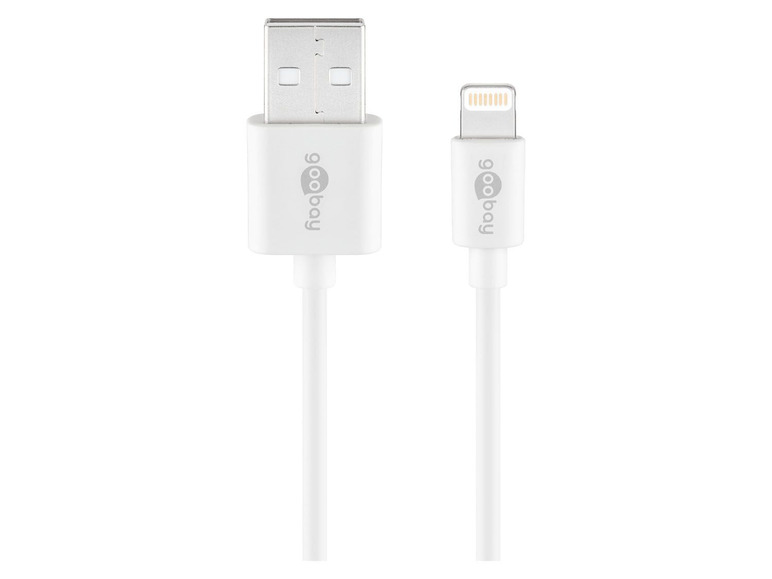 Gehe zu Vollbildansicht: Goobay Lightning auf USB A 2.0-Lade- und Synchronisationskabel, 1 m, weiß - Bild 1