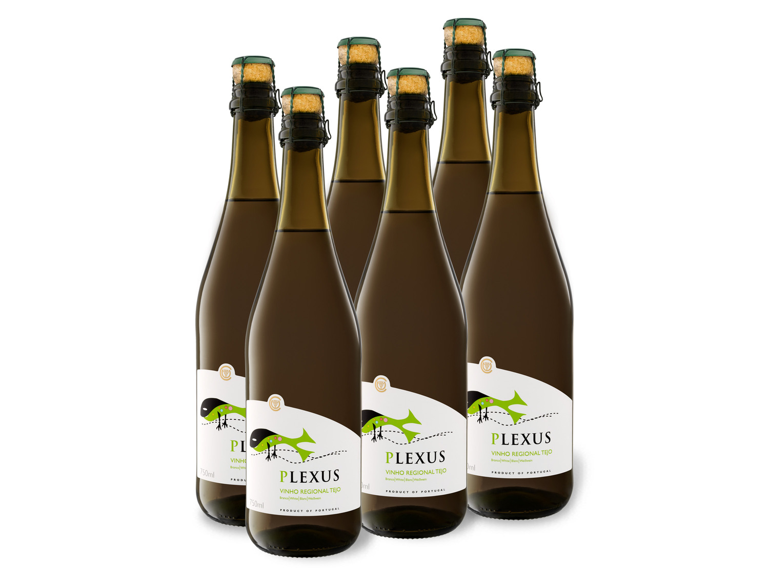 6 x 0 75-l-Flasche Weinpaket Plexus Vinho Regional Tejo trocken Schaumwein mit zugesetzter Kohlensäure