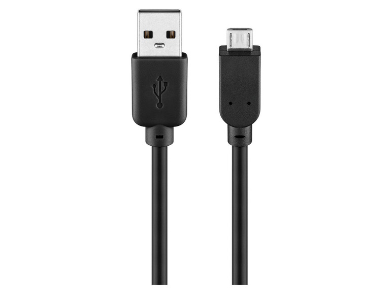 Gehe zu Vollbildansicht: Goobay Micro-USB auf USB -A Lade-und Synchronisationskabel, 1,8 m, schwarz - Bild 1