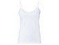 Ein weißes Tanktop mit Spitze.