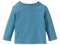 Ein blaues Langarmshirt für Babys.