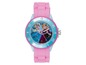 Rosa Kinderuhr mit Frozen-Motiv.