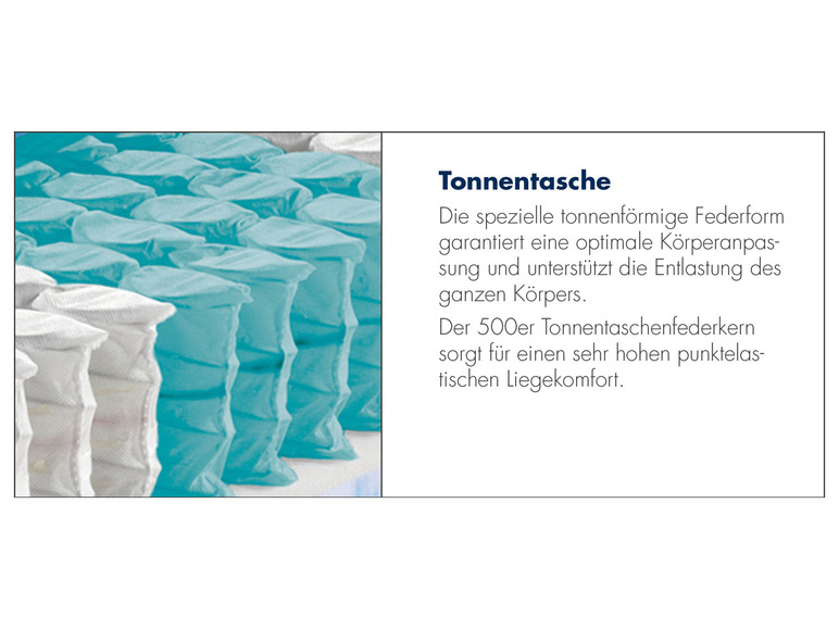 Gehe zu Vollbildansicht: irisette® 7-Zonen Tonnentaschenfederkern-Matratze »Stockholm«, ca. 21 cm Höhe - Bild 4