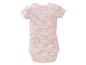 Ein rosa Babybody mit einem Bärenmuster.