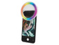 Ein Smartphone mit einem Regenbogen-Ringlicht, bereit für ein Selfie.