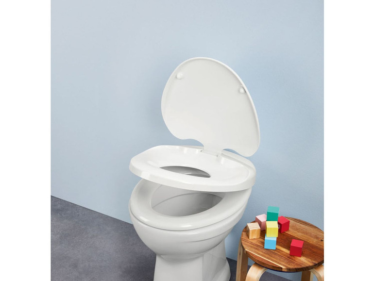 Gehe zu Vollbildansicht: MIOMARE® WC-Sitz, 150 kg Belastbarkeit, mit integriertem Kindersitz, Absenkautomatik - Bild 5
