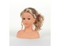 Eine blonde Stylingkopf mit langen Haaren zum Üben von Frisuren.